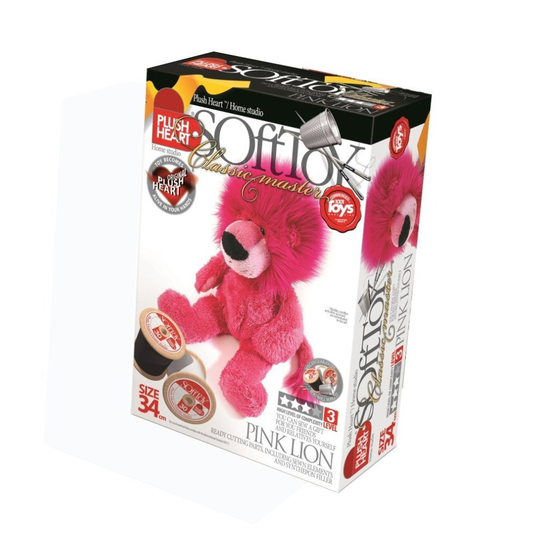 34cm Pink Diy Plush Sitting Lion Craft Kit - Hearts 34cm - plush hearts diy sitting pink lion 34 cm