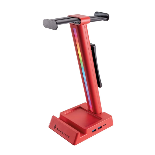 Surefire Vinson N2 Dual Balance Gaming RGB Multi-function Headset Stand Red