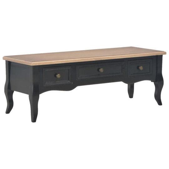 vidaXL TV Cabinet Black Wood Stereo Cabinet Stand Unit French Style Furniture