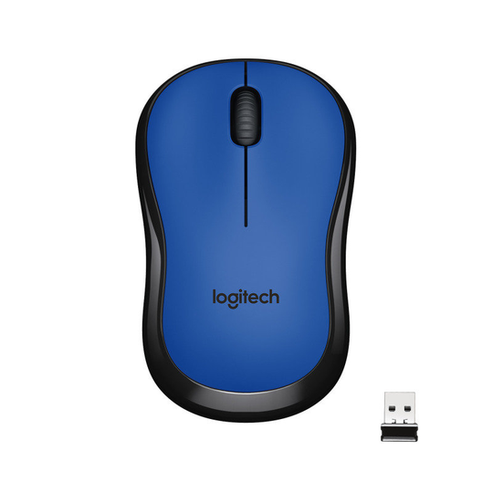Logitech M220 Ambidextrous Wireless Silent Mouse (Optical Laser, USB for Windows/Mac/Chrome OS/Linux) - Blue/Black