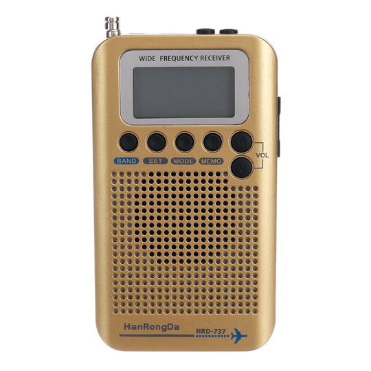 Full Bands Portable Digital AIR FM AM CB SW VHF Radio LCD Stereo Mini Receiver Speaker GLOD