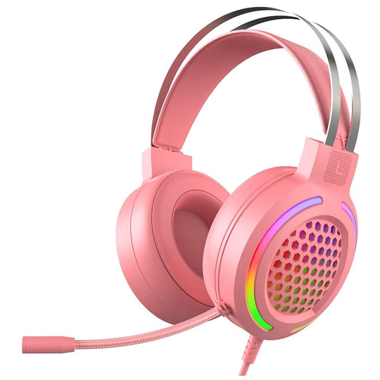 Gaming Headset with 7.1 Surround Sound,PC Lightweight Headset with Noise Canceling Mic,Bass Surround,Soft Memory Earmuffs,Rainbow LED Backlit, for