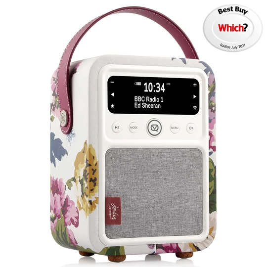 VQ Monty DAB/DAB+ Digital Radio & Bluetooth Speaker - Joules Cambridge Floral Cream