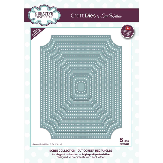 Creative Expressions Sue Wilson Noble Collection Cut Corner Rectangles Craft Die