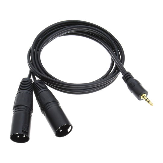 3.5mm Mini Jack Stereo to Dual XLR 3 Pin Male Plug Unbalanced Interconnect Cable