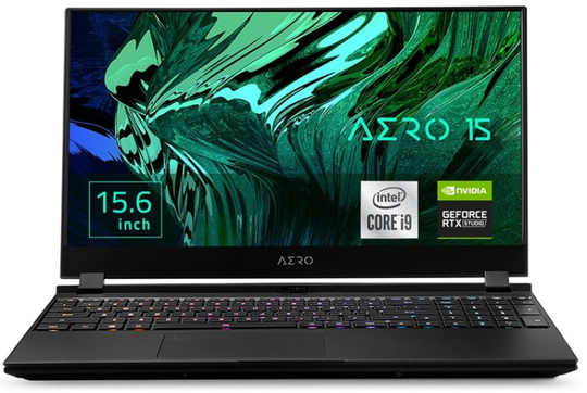 Gigabyte AERO 15 OLED Intel Core i9-11980HK 32GB DDR4, 1TB + 512GB PCIe SSD, NVIDIA GeForce RTX 3080 16GB, 15.6" 4K OLED, Windows 10 Pro Creator Laptop
