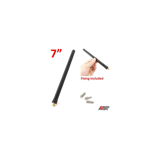 7" 17.5 Cm Universal Car Radio Stereo AM FM Rubber & Aluminium Stubby Antenna