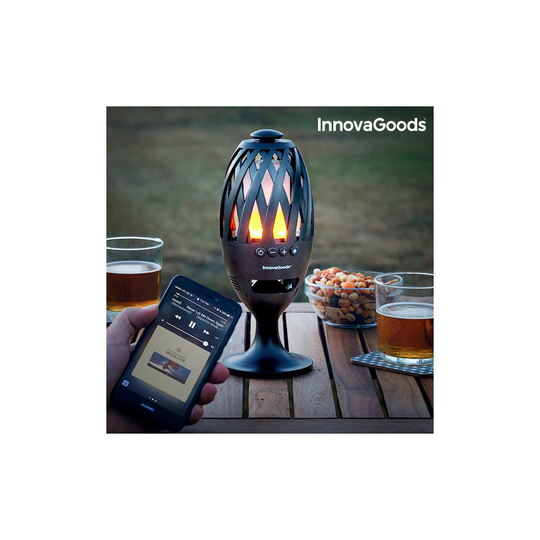 InnovaGoods LED Flame Lamp & Bluetooth Speaker