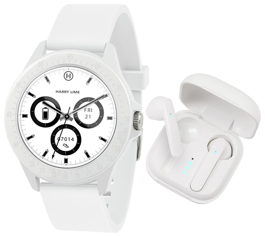 Harry Lime White Smart Watch And Ear Pod Set