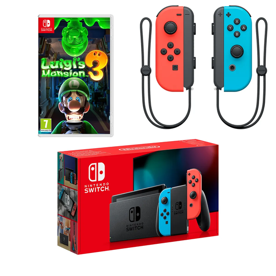 Nintendo Switch with Luigi's Mansion and Wireless Joy-Con Controllers Bundle