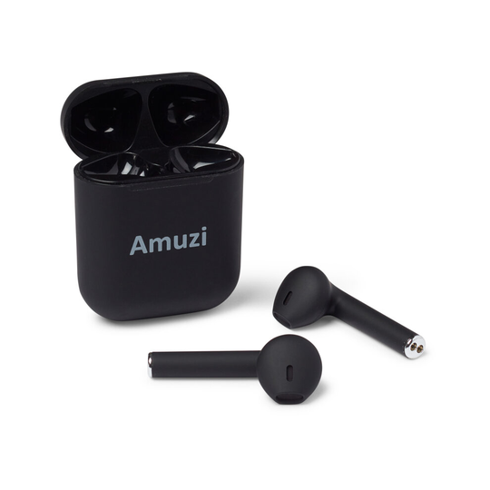 Black Wireless Earpods, Bluetooth 5.0 TWS True Wireless Stereo Headphones in-Ear Hi-Fi Compatible with IOS & Android