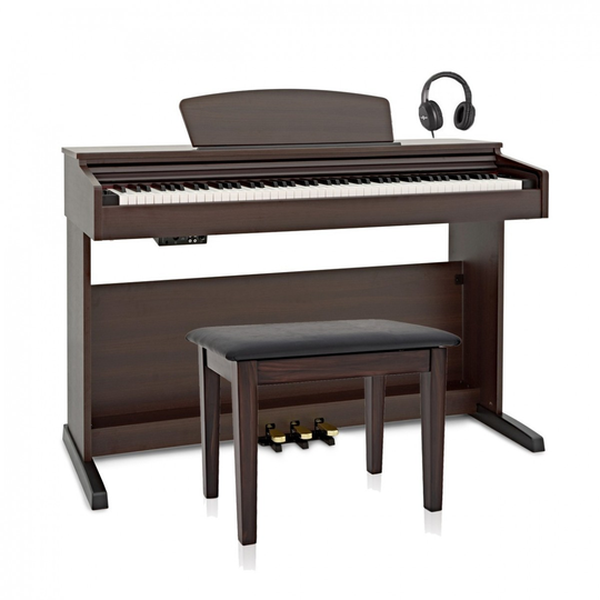 DP-10X Digital Piano by Gear4music + Piano Stool Pack Dark RW