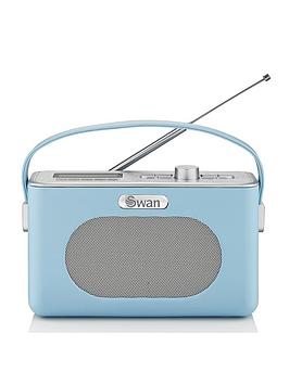 Swan Retro Dab Bluetooth Radio - Blue