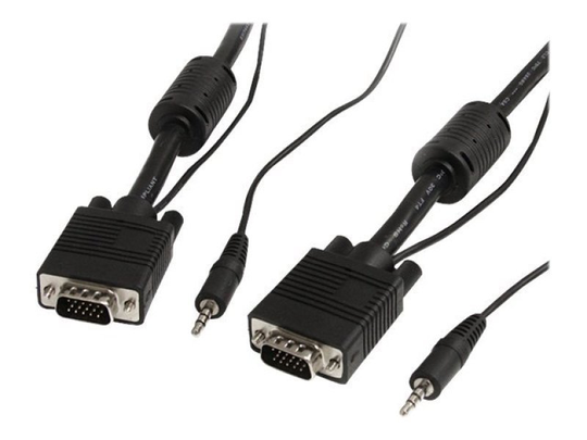 2m Coax High Resolution Monitor VGA Cable with Audio HD15 M/M