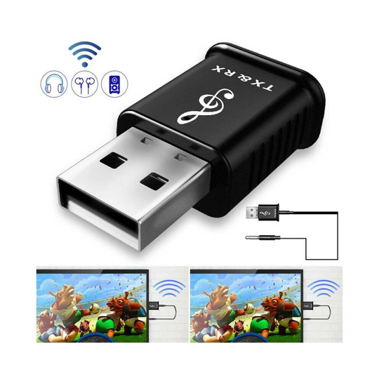 USB Bluetooth 5.0 Audio Transmitter & Receiver Adapter For TV PC Car AUX Speaker