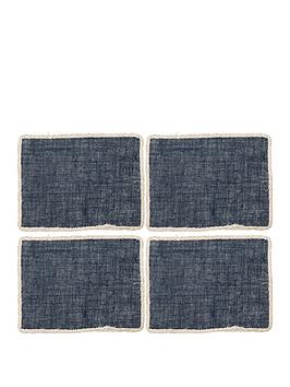 Creative Tops Jute Blue Set Of 4 Placemats