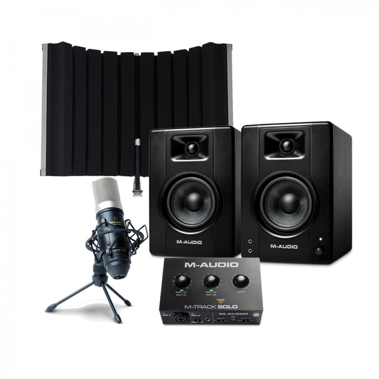 M-Audio M-Track Solo Production Bundle with M-Audio BX4 Monitors