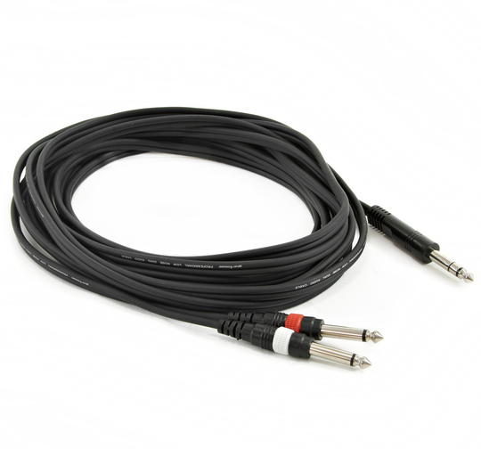 Stereo Jack - Mono Jack(x2) Cable 6m