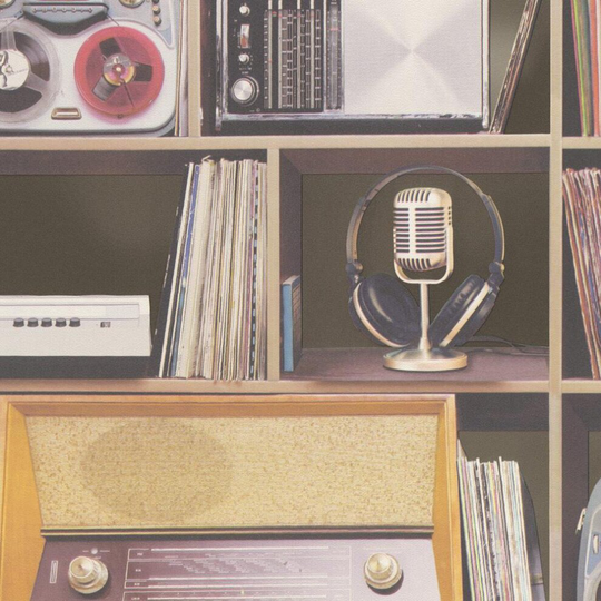 Retro Record Player Stereo Wallpaper Rasch Paste The Wall Vinyl Classic