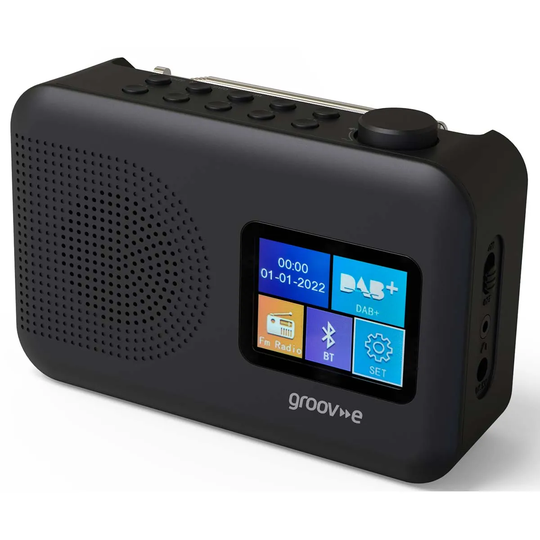 Groov-e Berlin Portable Colour Screen DAB/FM Radio With Bluetooth - Black