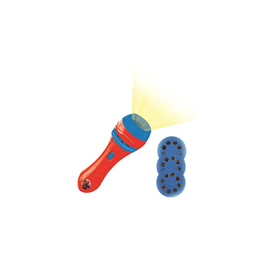 LEXIBOOK, Spider-Man torch light and projector with 3 discs, 24 images, create your own stories, LTC050SP