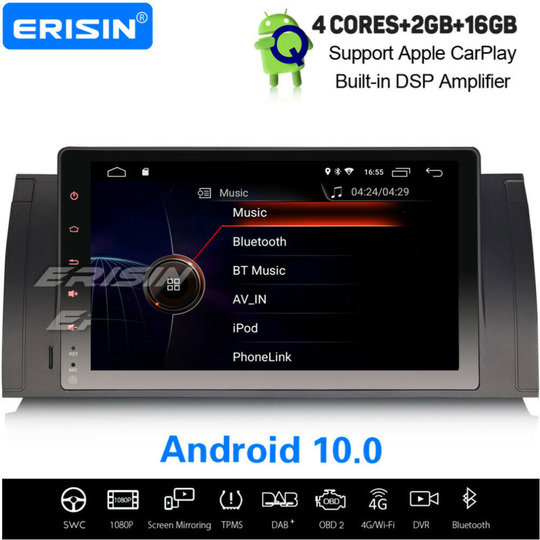 9" BMW 5er E39 X5 E53 M5 DSP Android 10.0 Carplay Car Stereo Navi WiFi