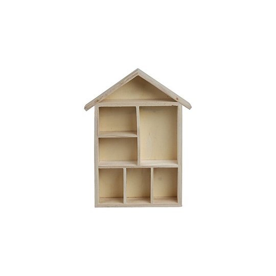 Creativ 1-Piece Wooden House Shaped Shelving System with 7 Small Compartments