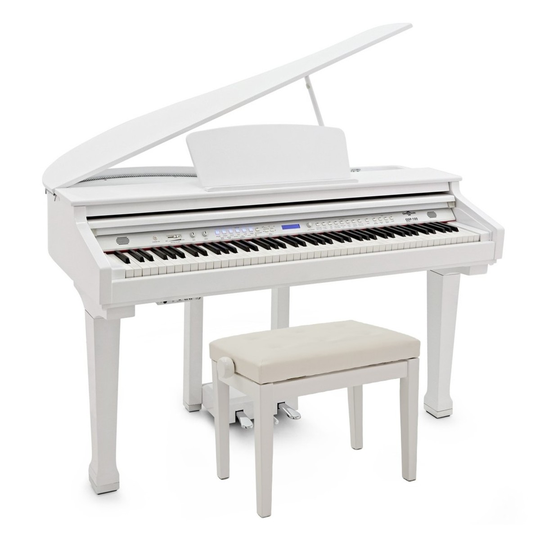 GDP-100 Digital Grand Piano with Stool by Gear4music Gloss White