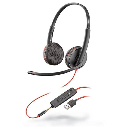 Plantronics Blackwire C3225 USB & 3.5mm Headset with Noise Cancelling Microphone