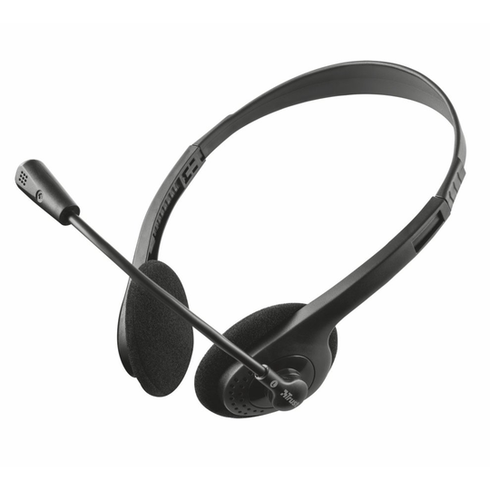 Trust 21517 Ziva Chat PC Headset with Microphone for Computer and Laptop, Black