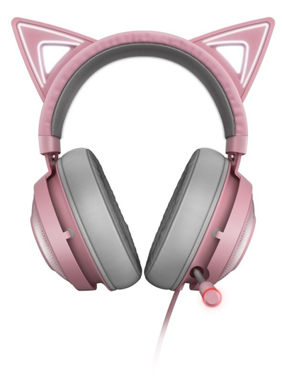 Razer Kraken Kitty - RGB Kitty Ear USB Wired Headset with Chroma - Quartz