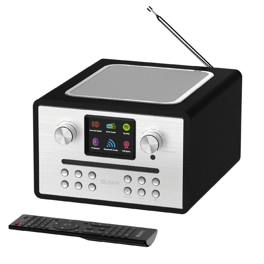 Majority Homerton 2 Black Compact Cd Player/ Internet Radio/Dab Radio/ Bluetooth