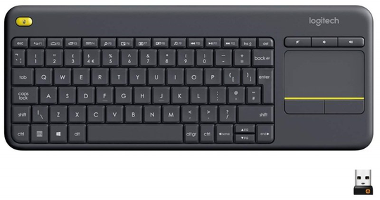 Logitech Wireless Touch Keyboard K400 Plus, Black