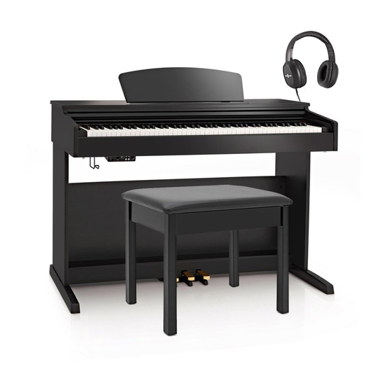 DP-10X Digital Piano by Gear4music + Piano Stool Pack Gloss Black
