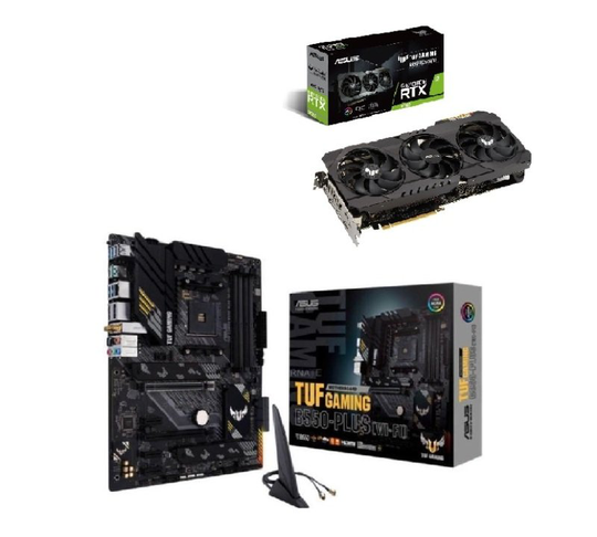 ASUS RTX 3090 24GB TUF GAMING OC Graphics Card + TUF GAMING B550-PLUS (WI-FI) ATX Motherboard Bundle