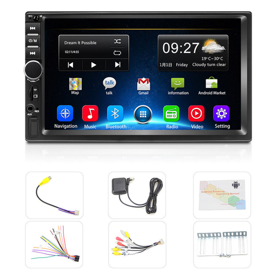 7'' Car Stereo MP5 Player Touch Screen Radio USB AUX 2 DIN + Camera
