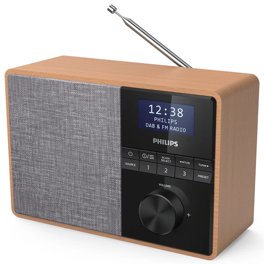 Philips Portable FM/DAB+ Bluetooth Radio - Oak