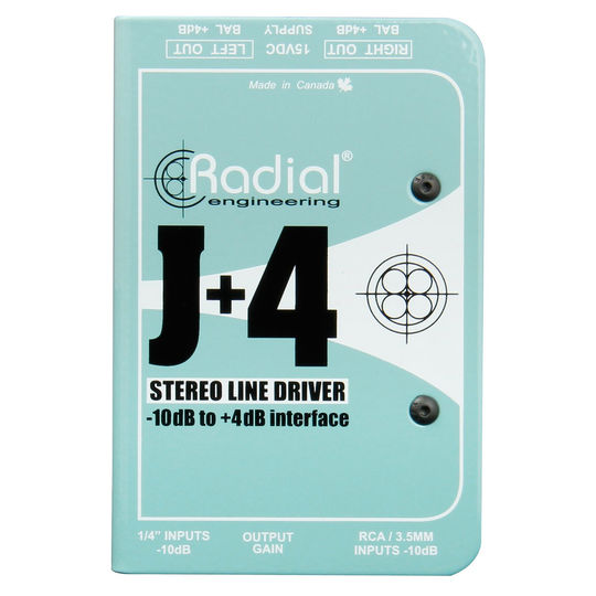 Radial J+4 Balanced -10dB to +4dB Signal Driver