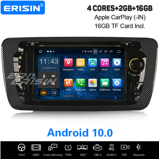 Android 10.0 Car Stereo DAB+ Sat Nav WiFi DVR Carplay OBD2 TPMS Bluetooth Head Unit For SEAT IBIZA
