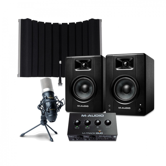 M-Audio M-Track Duo Production Bundle with M-Audio BX4 Monitors