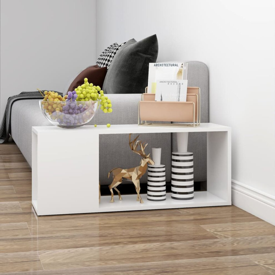 vidaXL TV Cabinet White Chipboard Plasma Hifi Stereo Book Cabinet TV Stand