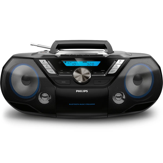 Philips All-In-One Sound Machine with CD, Bluetooth, DAB+ & Cassette Deck - Black