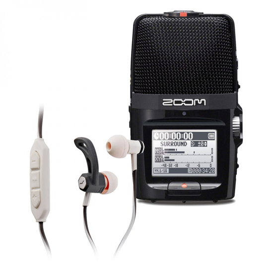 Zoom H2n Recorder with In-Ear Headphones