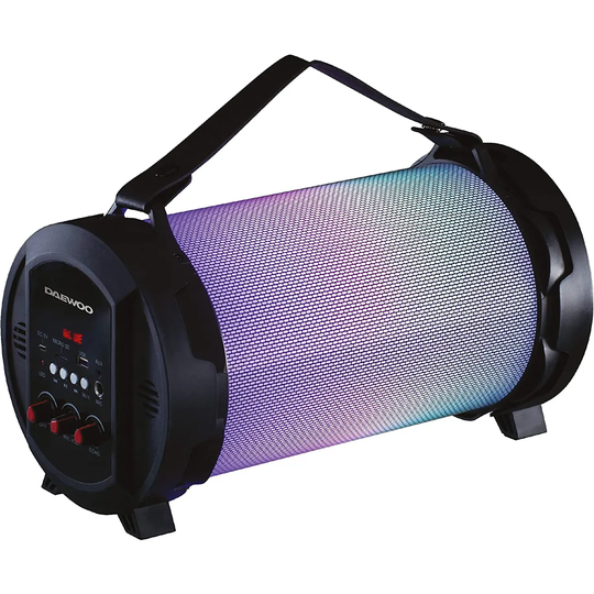 Daewoo LED Light Up Rechargeable Bluetooth Tube Speaker