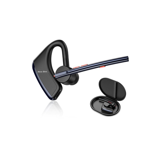 (M50-EN-Blue) Bluetooth 5.2 Headset Wireless Headphones with Dual Mic Earpiece
