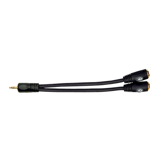 Planet Waves 1/8 Inch Male to Dual 1/8 Inch Female Stereo Adaptor