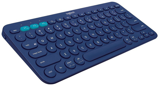 Logitech K380 Multi-Device Bluetooth Keyboard for Windows, Mac, Chrome, Android, iOS and Apple TV , UK Layout, Blue