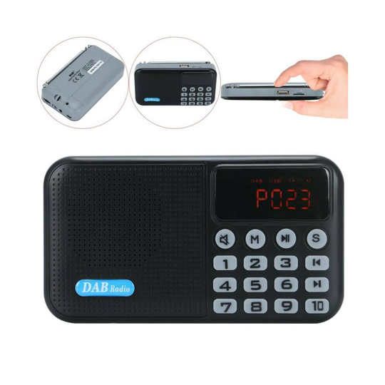 DAB DAB+ Digital Radio Portable Pocket Bluetooth Speaker FM battery