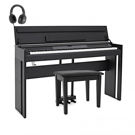 DP-12 Compact Digital Piano by Gear4music + Stool Pack Matte Black