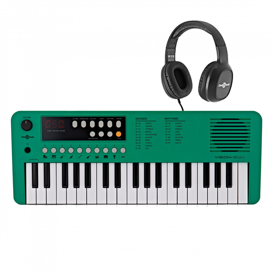 VISIONKEY-1 37 Key Portable Mini Keyboard with Headphones Green